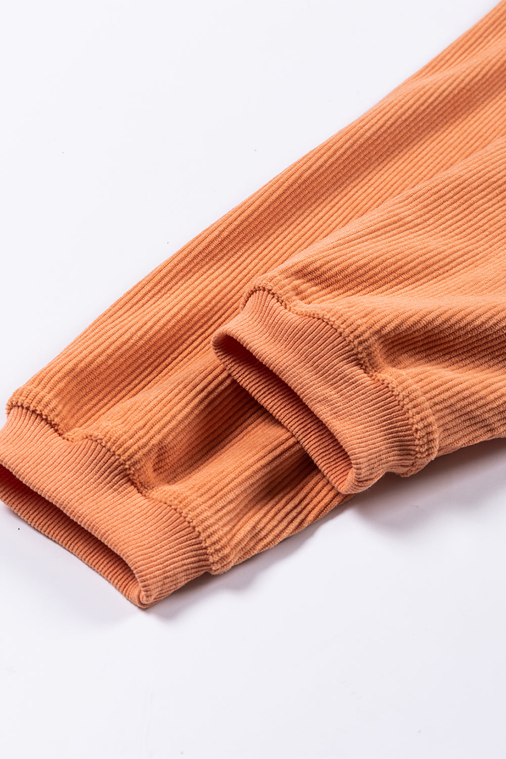 Sudadera extragrande con cordón de canalé naranja