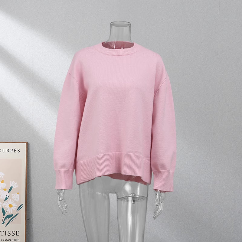 Sweet Round Neck Pullover Sweater