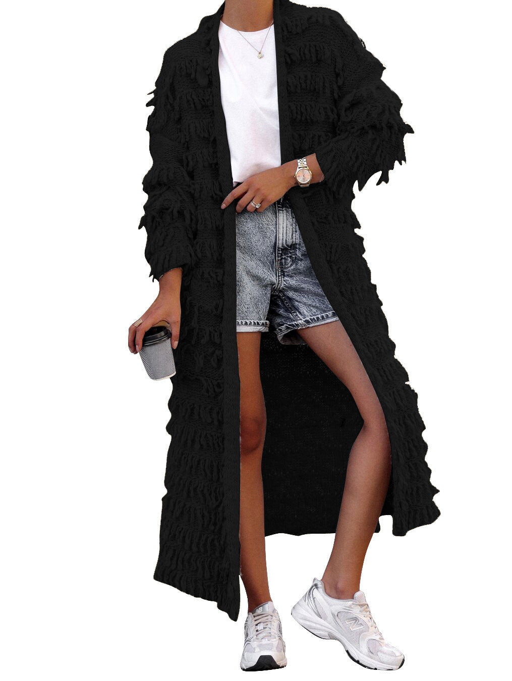 Women's Clothing Tassel Knitted Coat