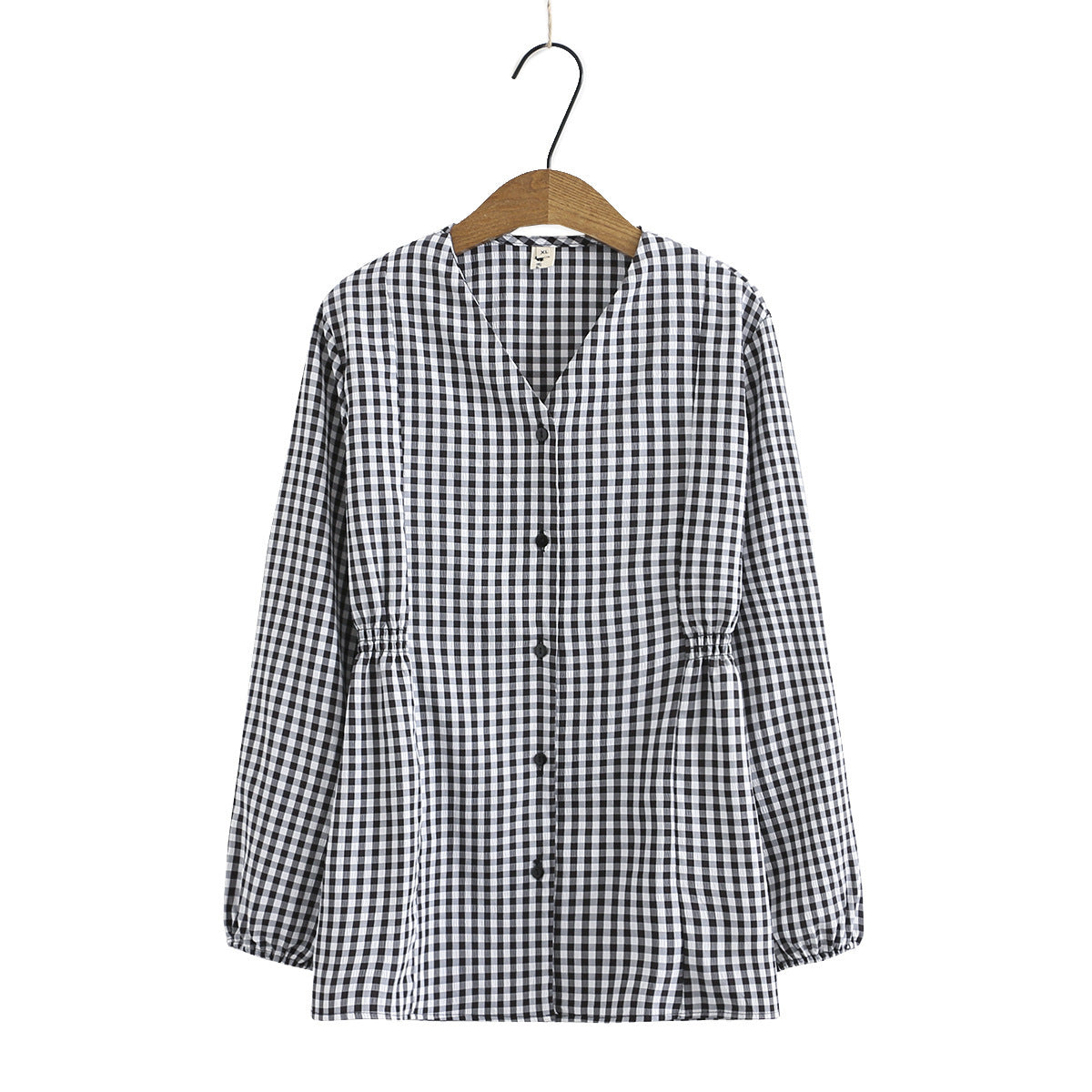 Petit Cardigan Slim à carreaux pour femmes, chemise à manches longues et col en v, mode printemps