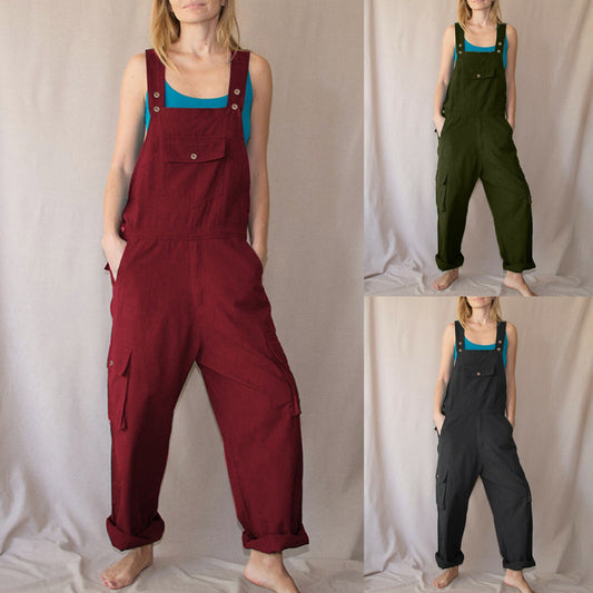 Women's Casual Multi-pocket Cargo Overalls