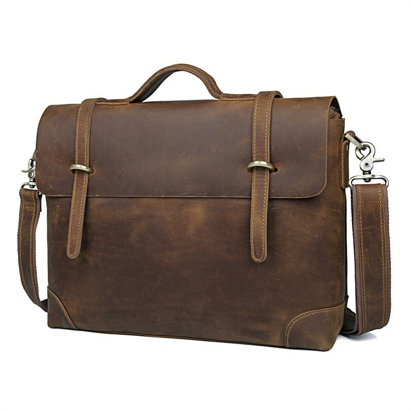 Crazy Horse Leather Large-capacity Laptop Bag