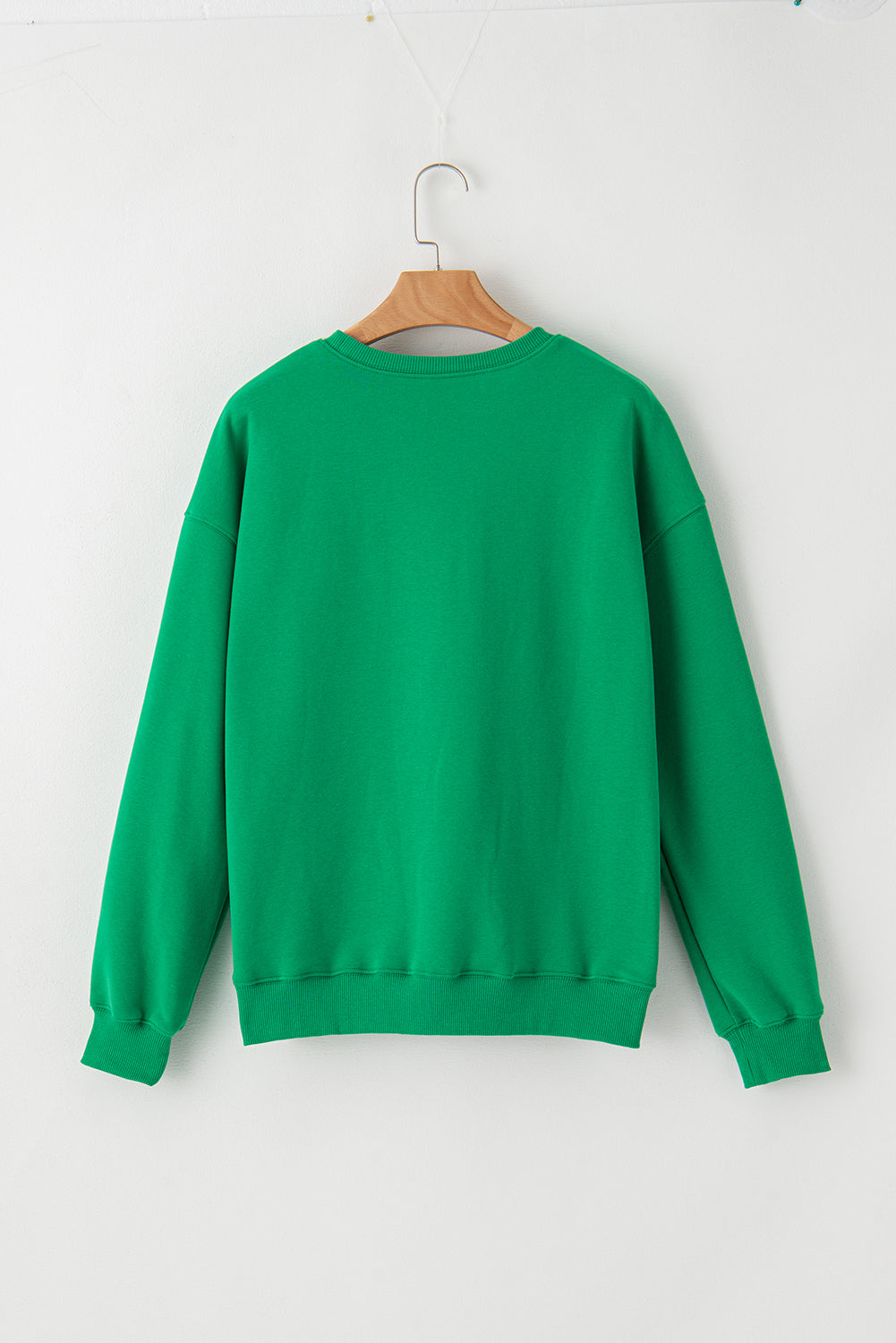 Sweat-shirt vert LUCKY Aphabet Chenille brodé