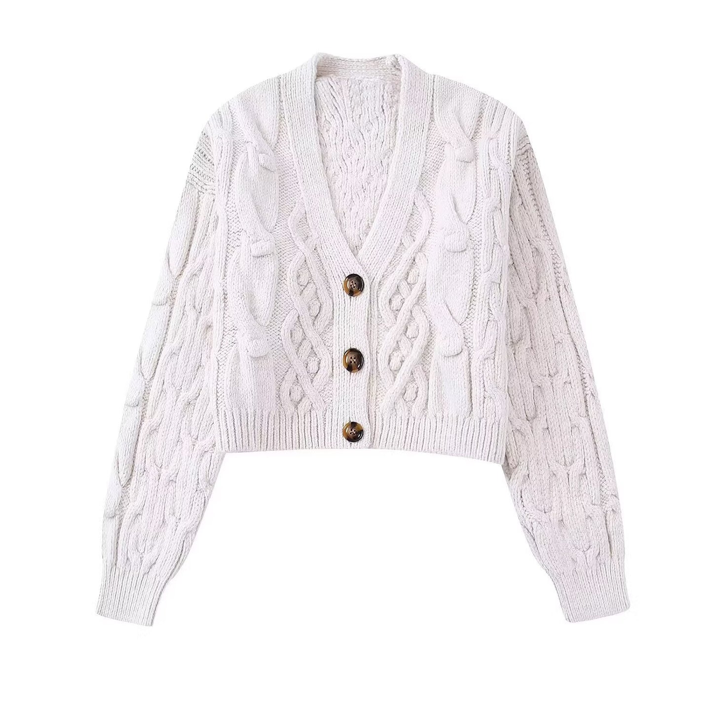 Manteau cardigan tricoté blanc pour femmes