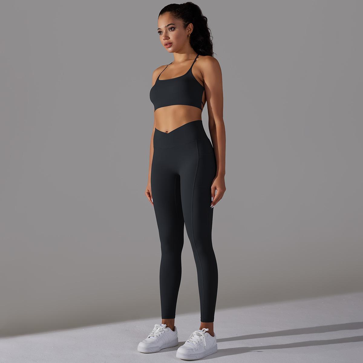 Beauty Back Sling Sports Bra High Waist Hip Lift Tights Suit