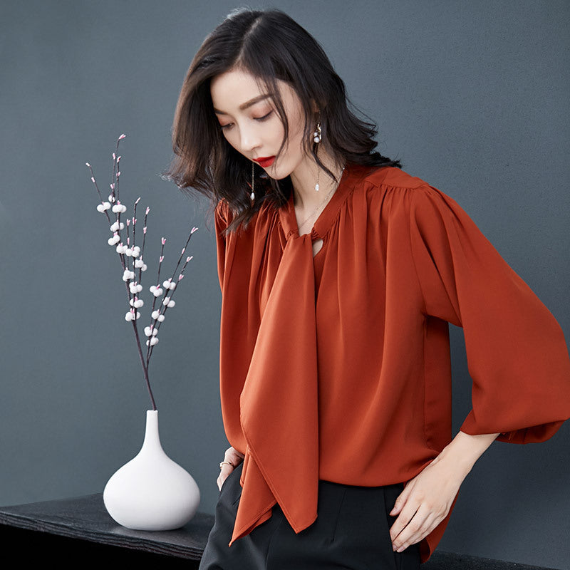 Chiffon Shirt Women's Long-sleeved Autumn Bottoming Shirt