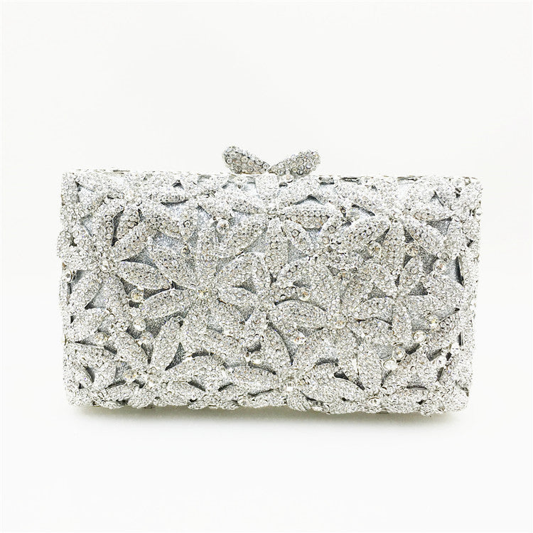 Pochette de soirée à strass et fleurs de style boutique européen et américain