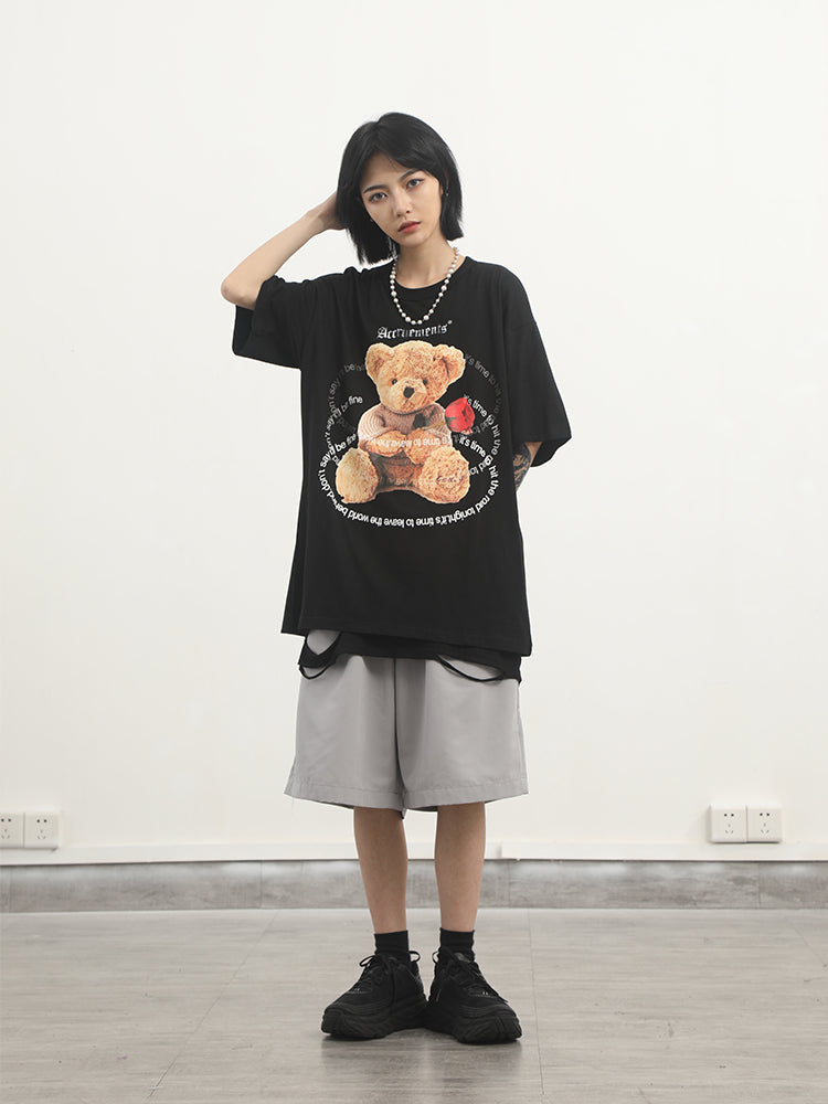 Bear print short sleeve T-shirt