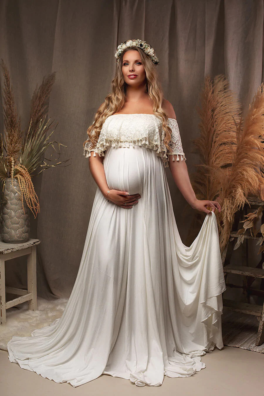 Tassel Pregnant Women Photography Dress