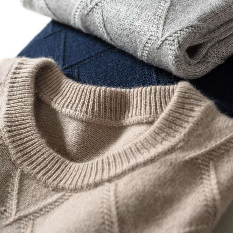 Winter Men's Round Neck Loose Wool Sweater