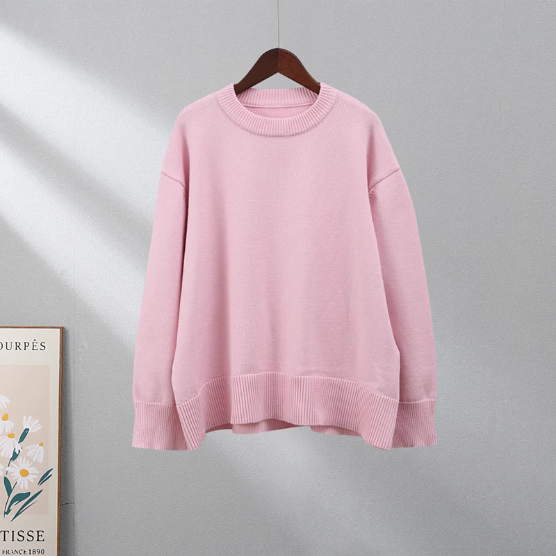 Sweet Round Neck Pullover Sweater