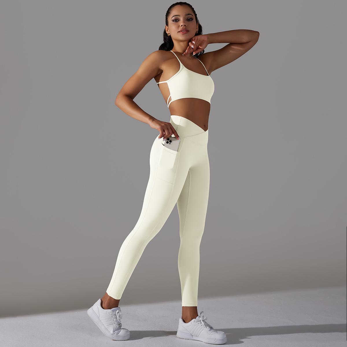 Beauty Back Sling Sports Bra High Waist Hip Lift Tights Suit