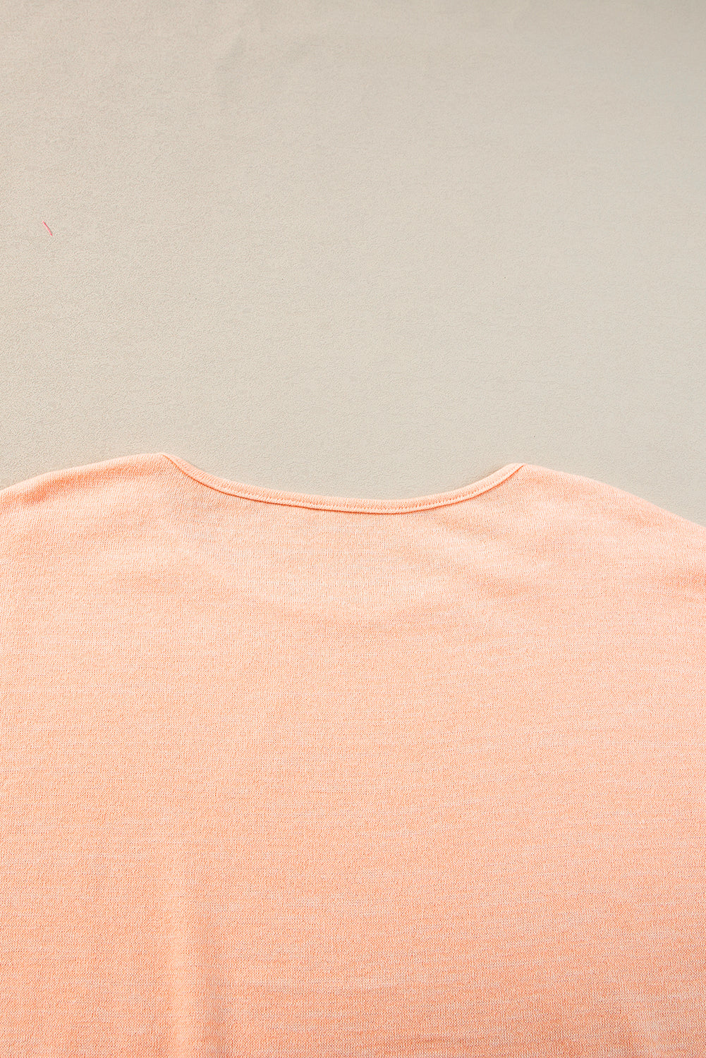 Apricot Pink Button Detail Batwing Sleeve Casual Tee