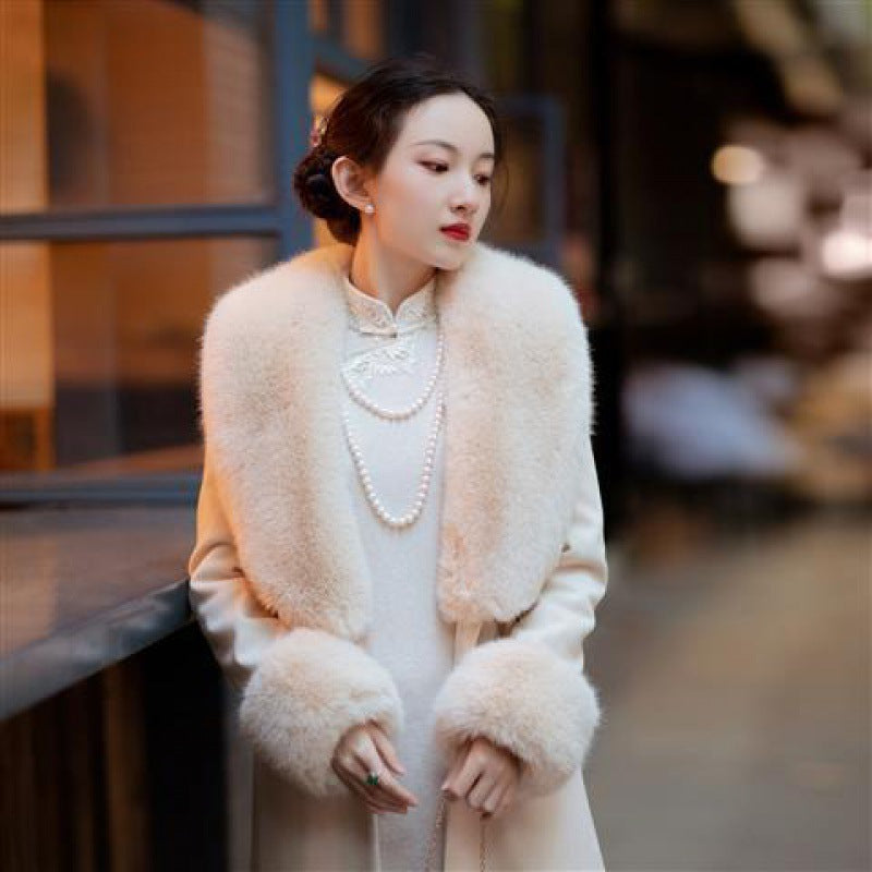 Women's Elegance Retro All-matching Thickened Woolen Coat