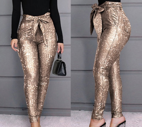 Pantalon à paillettes pour femme