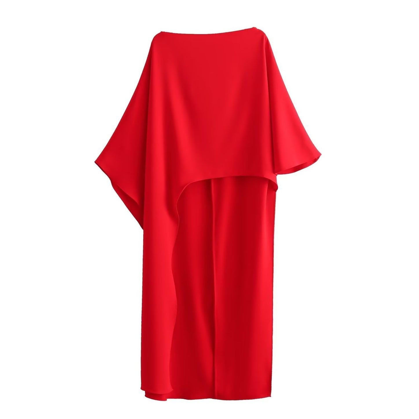 Robe chemise asymétrique de couleur unie pour femmes