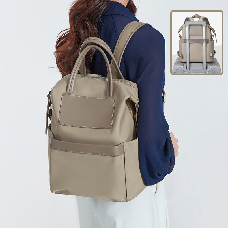 Sac à dos décontracté pour femme avec design à main, léger et imperméable, sac de voyage pour ordinateur, sac à main de grande capacité