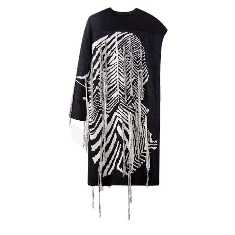 Women's Irregular Tassel Knitwear Dress