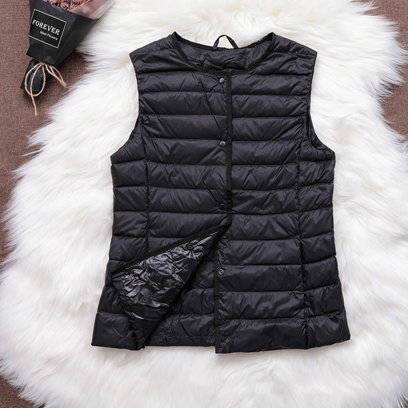 Doudoune femme doublure gilet col rond vêtements intérieurs