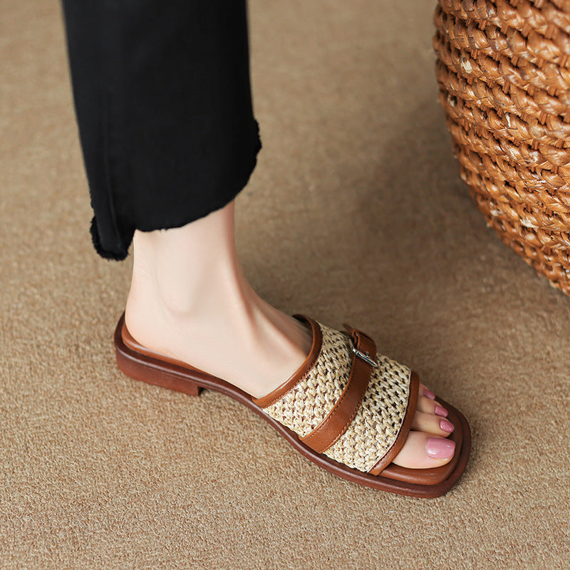 Boho Woven Flat Beach Shoes