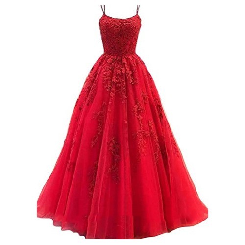 Robe de soirée caraco longue en tulle et dentelle