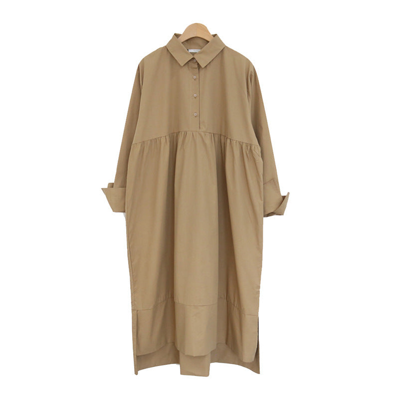 Women's Loose Casual Plus Size Long Sleeve Shirt Dress