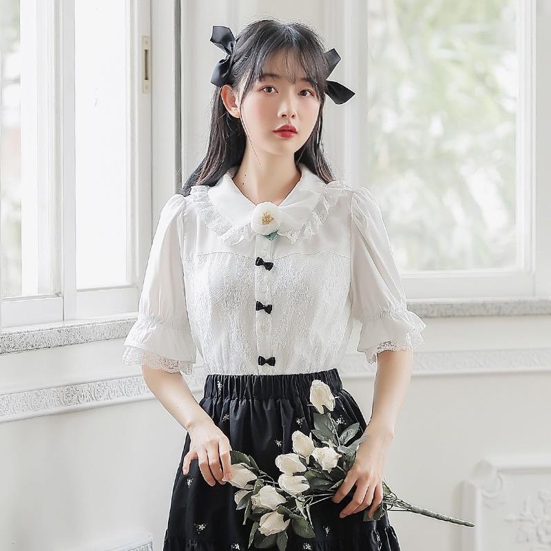 Sweet Lace Doll Collar White Shirt Niche Design Top