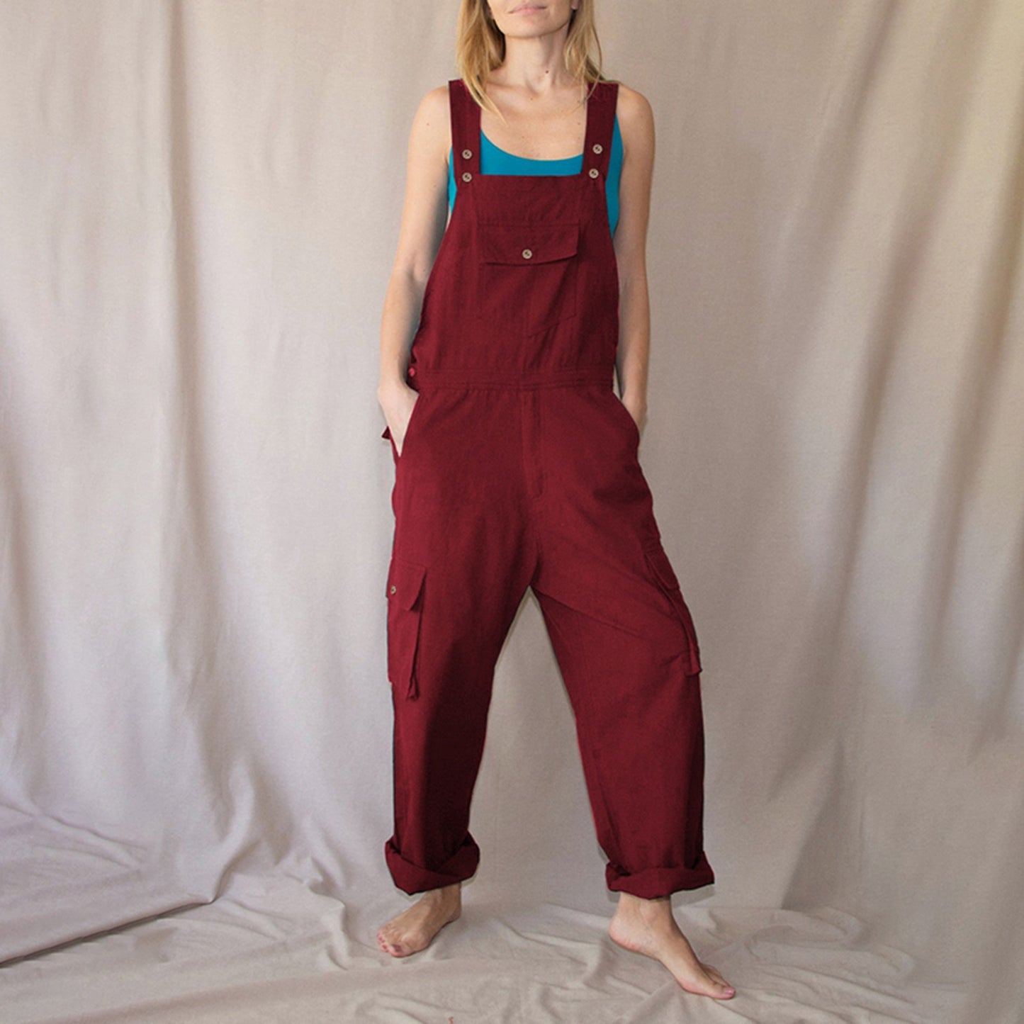 Women's Casual Multi-pocket Cargo Overalls