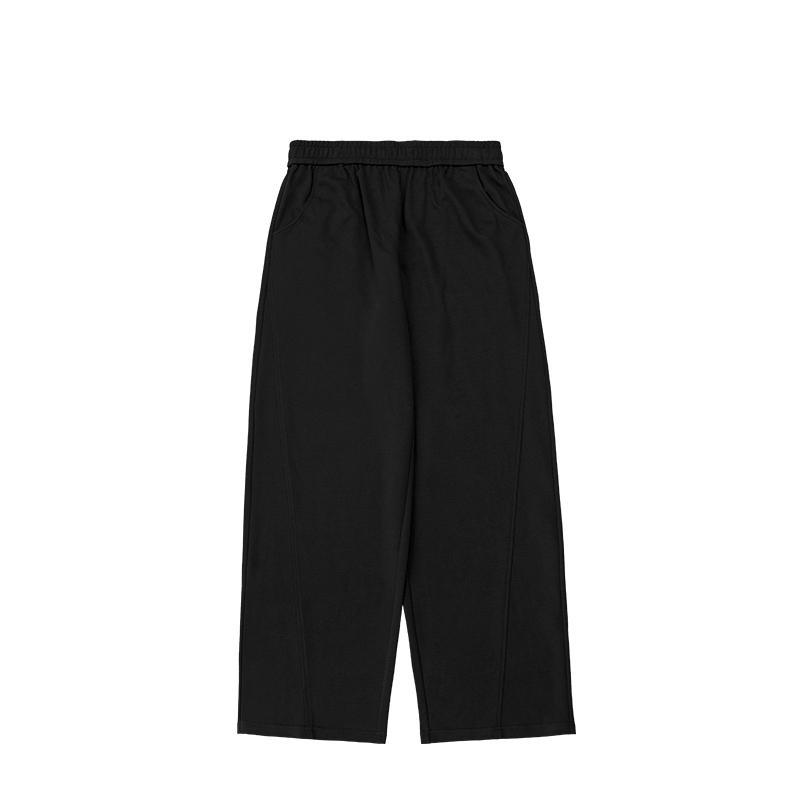 Twill Solid Color Sports Casual Sweatpants Wide Leg