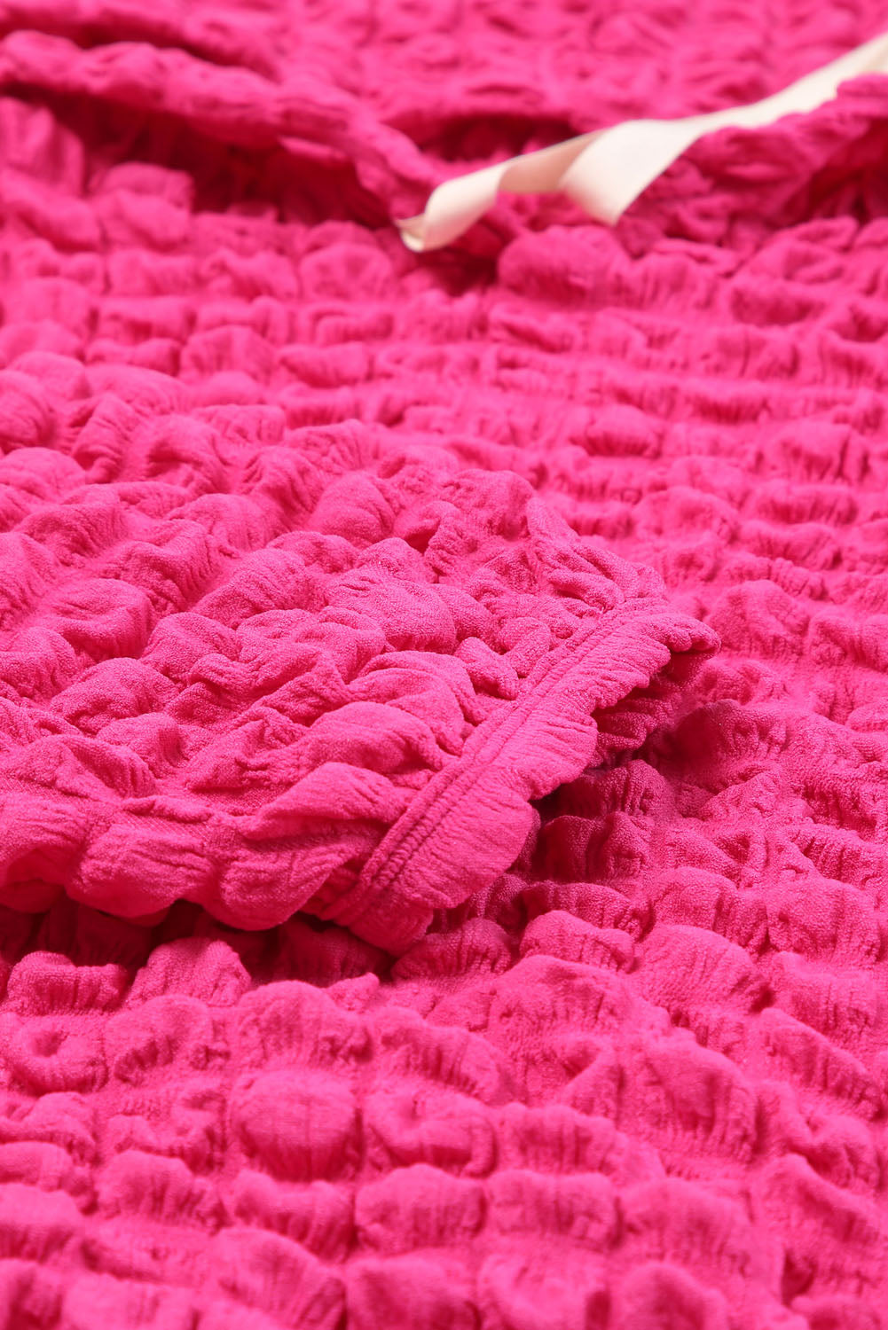 Sweat à capuche gaufré texturé Rose Bubble