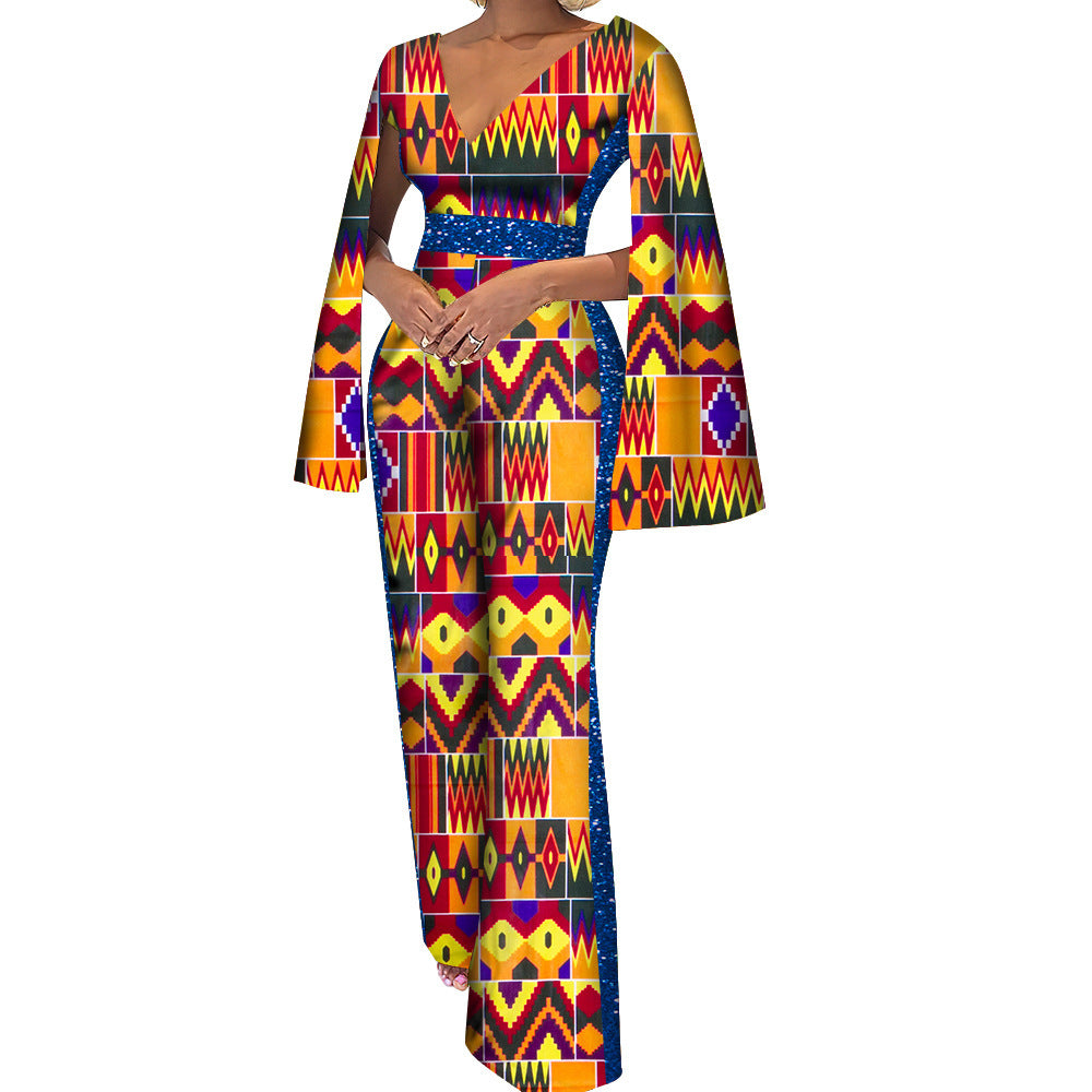 Women's Cotton Ethnic Batik Print Jumpsuit