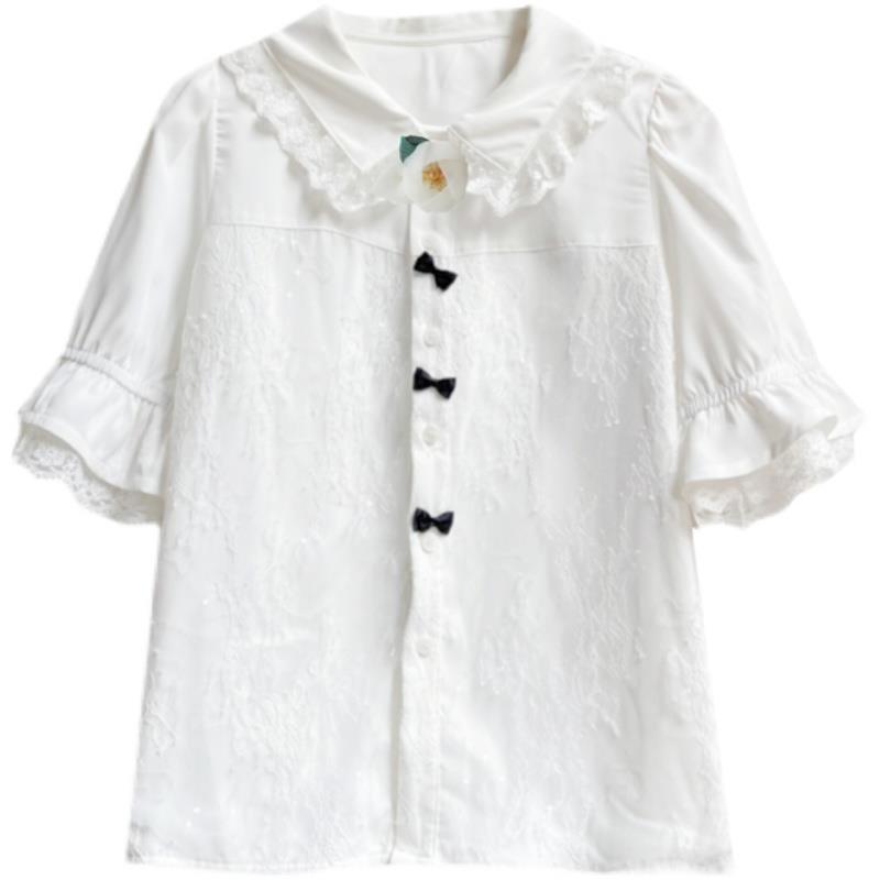 Sweet Lace Doll Collar White Shirt Niche Design Top