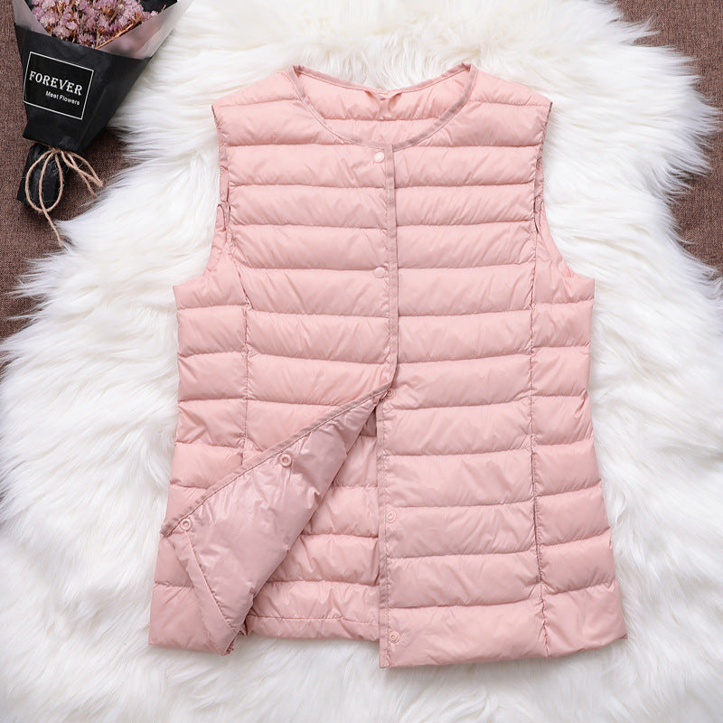 Doudoune femme doublure gilet col rond vêtements intérieurs