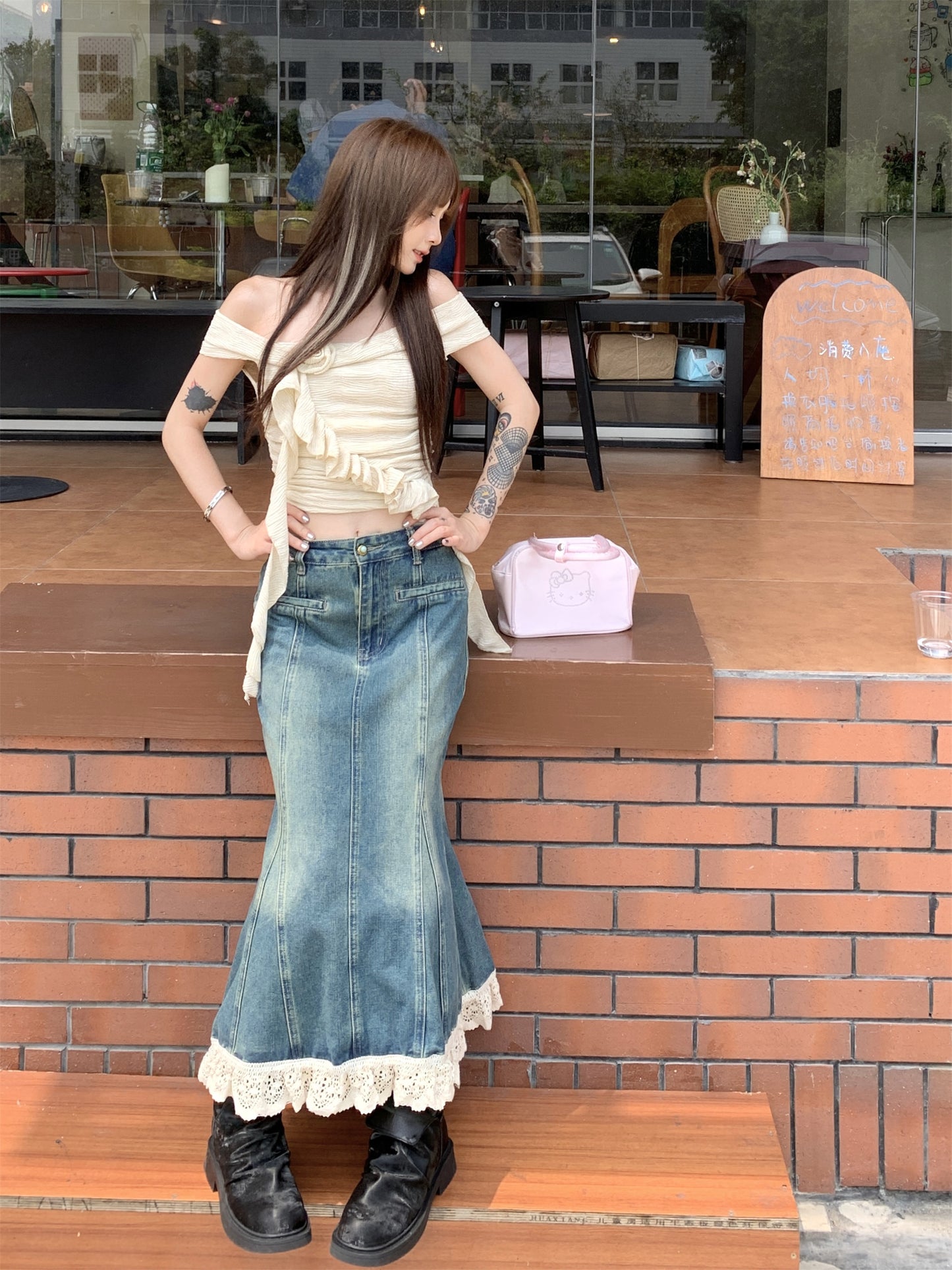 Women's Fashion Fishtail Denim Skirt Design