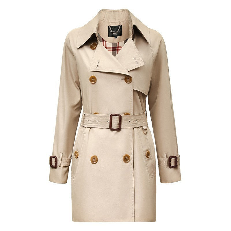 Trench-coat mi-long pour femme de style coréen pour le printemps et l'automne