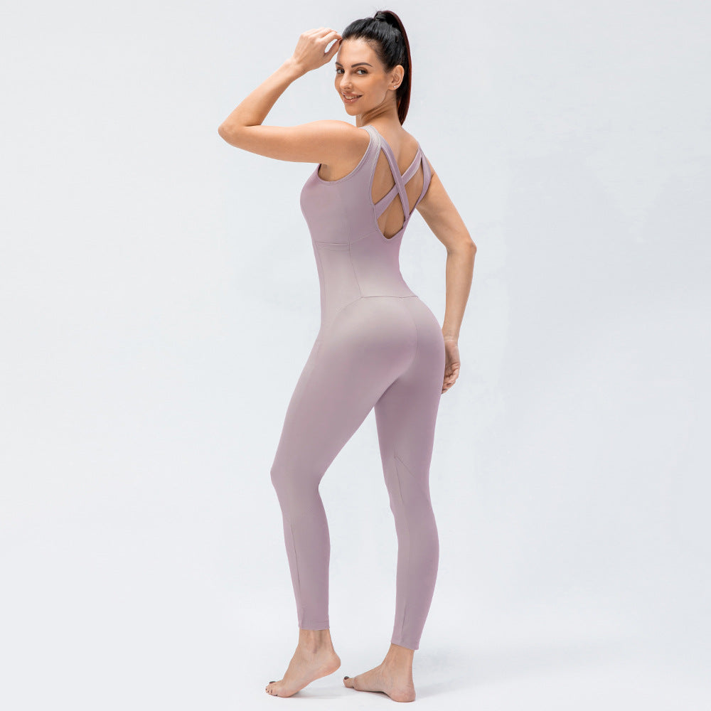 Vêtements de yoga une pièce sexy dos nu pour femmes