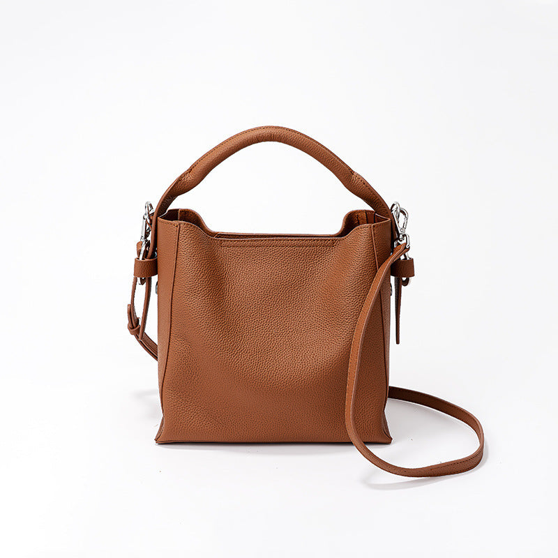 Women's Fashion Top Layer Cowhide Bucket Bag