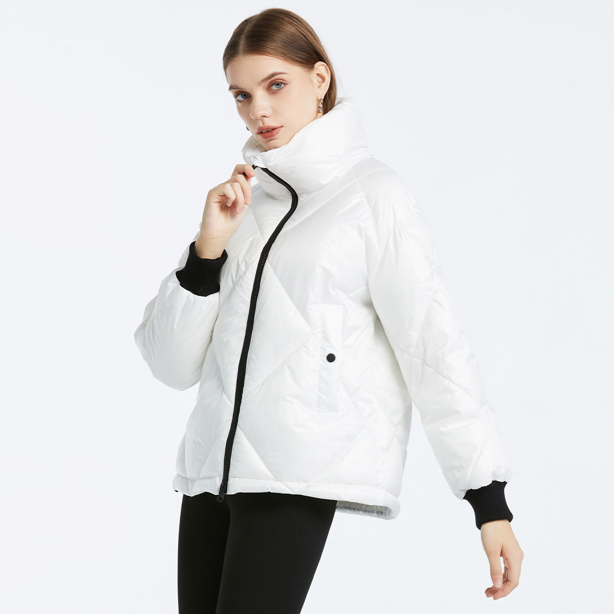 Manteau court en coton pour femme à la mode