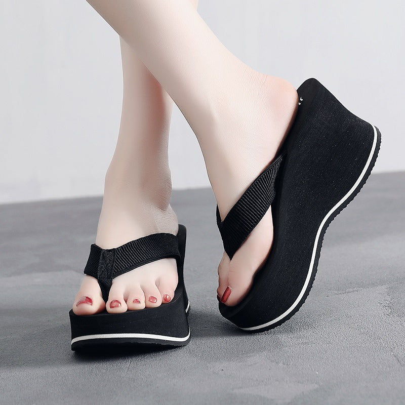 Women's Korean-style Flip-flops Summer Non-slip Wedge