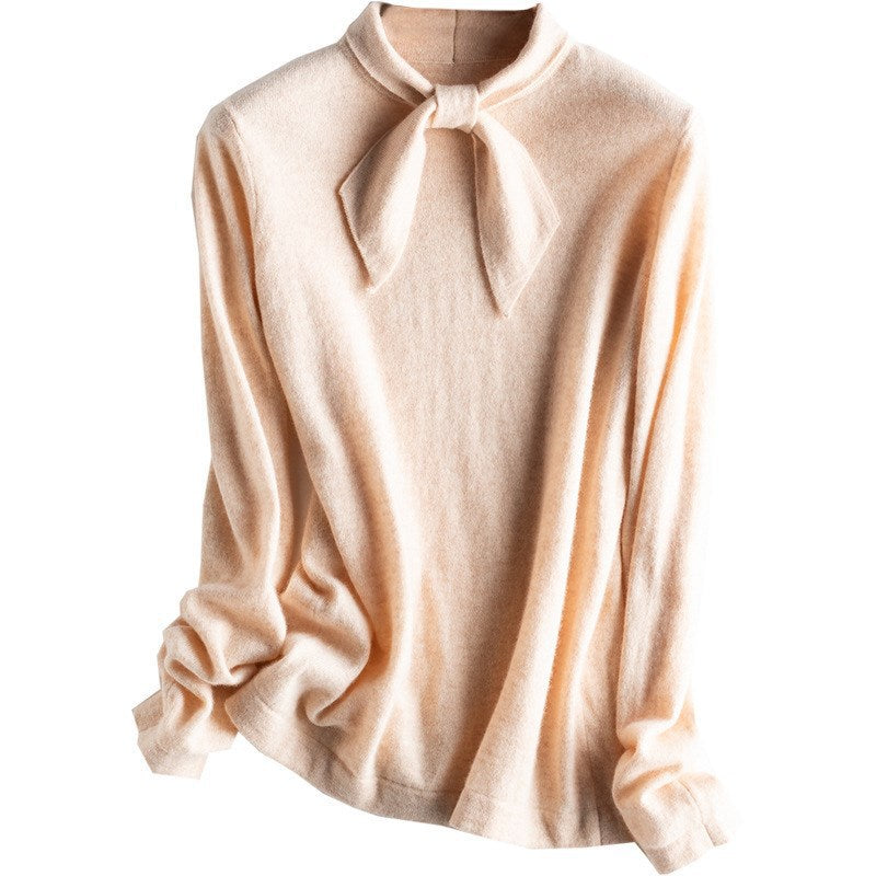 Women's bow short sweater