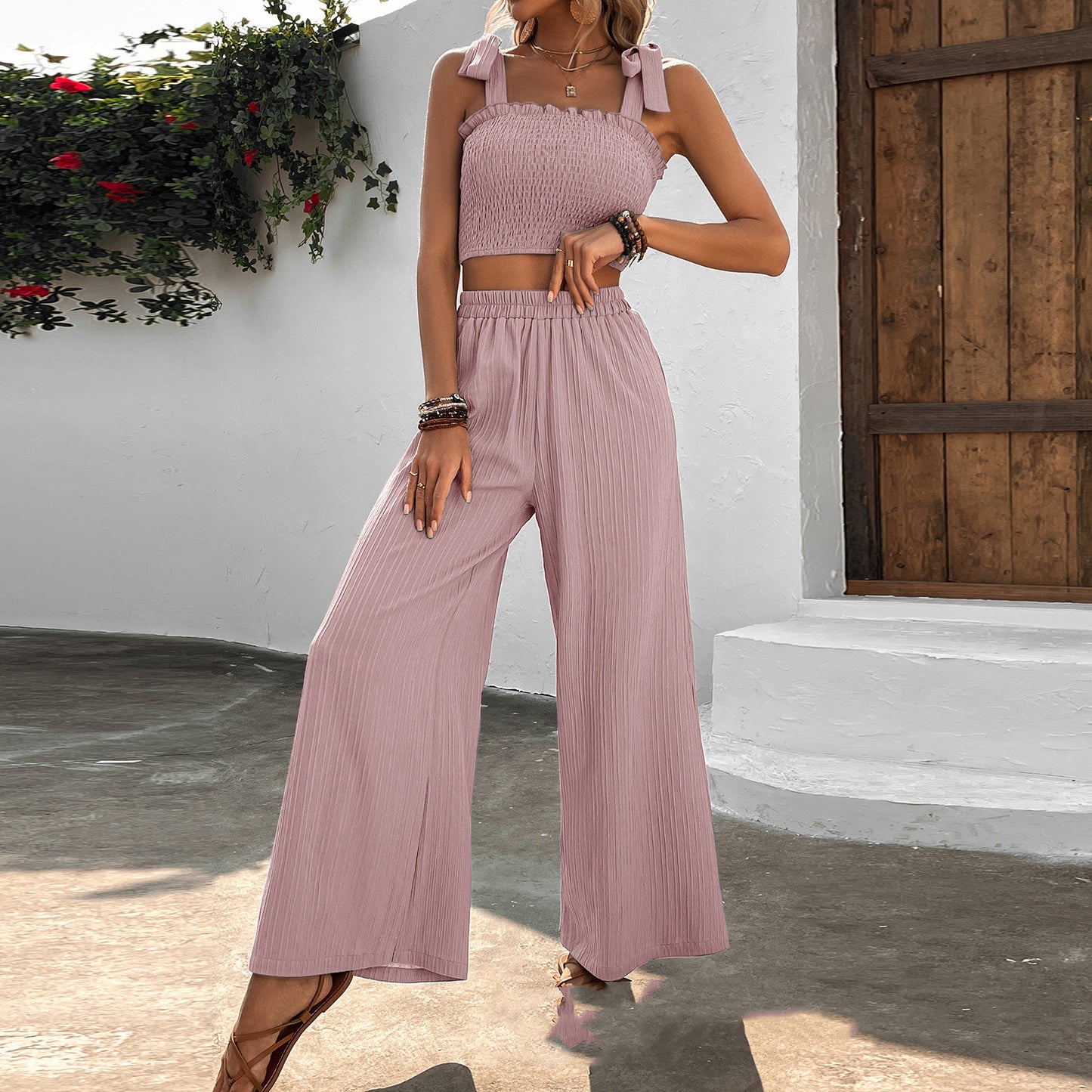 Camisole Wide Leg Pants Two-piece Suit