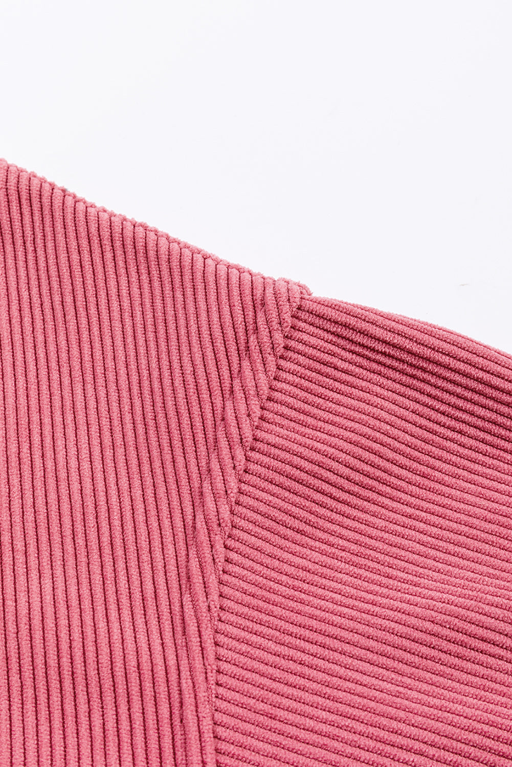 Strawberry Pink Ribbed Corded Oversized Sweatshirt