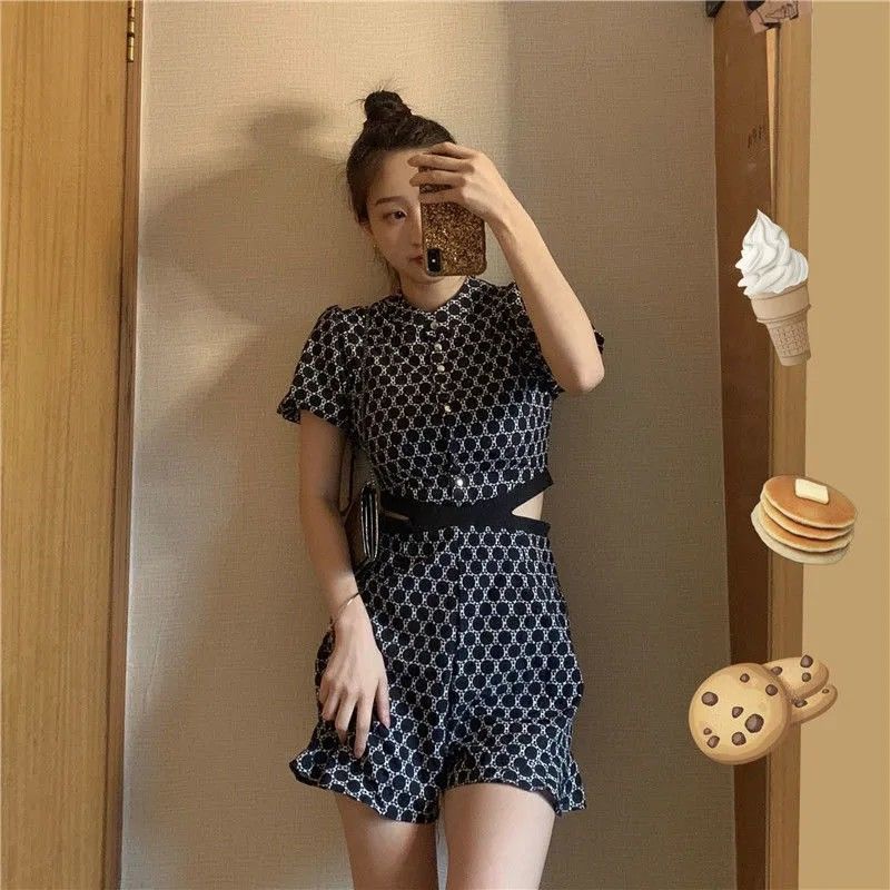 Fashionable Temperament Goddess Fan Clothes High Waist Jumpsuit