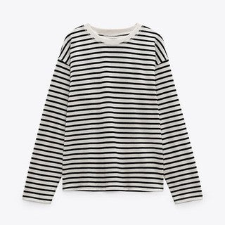 Women's Striped Round Neck Long Sleeve T-Shirt