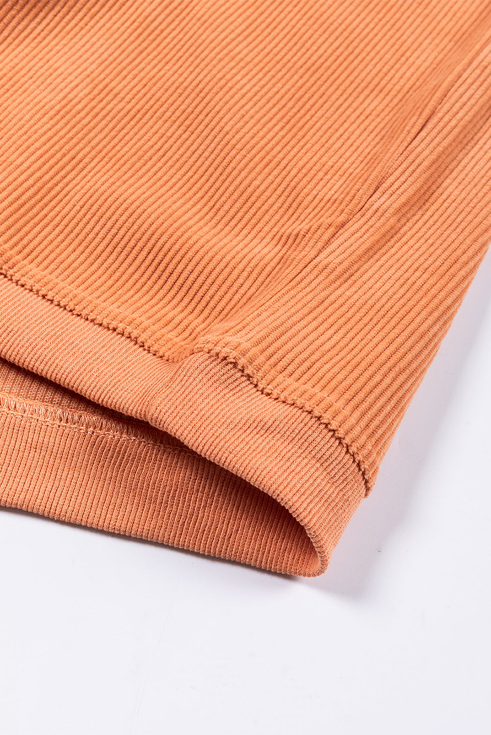 Sweat-shirt surdimensionné orange côtelé en cordon