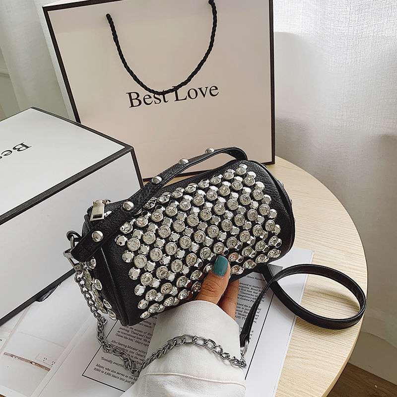 Women's Diamond-studded Small Cylinder Western Style Handbags