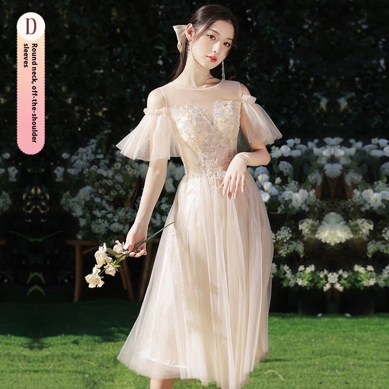 Women's Fashionable Elegant Long Slimming Bridesmaid Dress