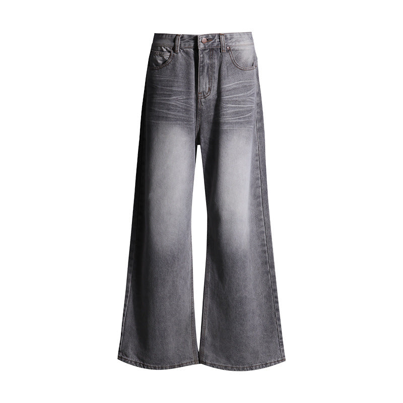 Women's Loose Casual Mocha Gray Wide Leg Jeans