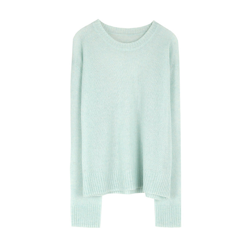 Pull en laine simple pour femme Mohair tricoté en vrac