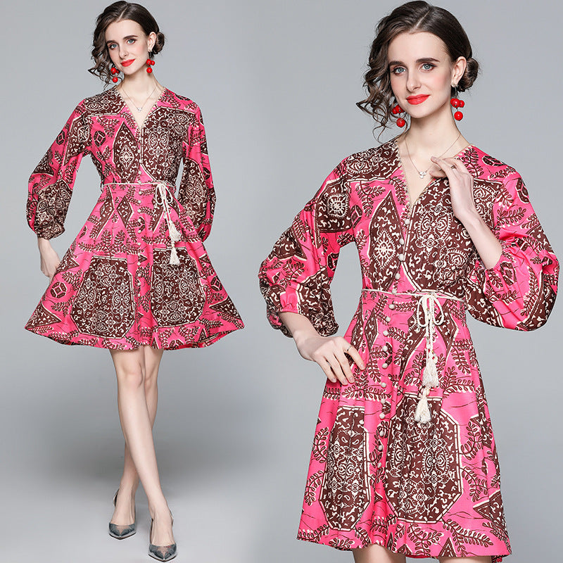 Bohemian Printed Retro Style Dress